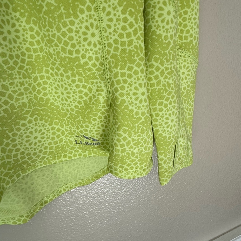 Ll Bean Green Patterned Long Sleeve Pullover - image 2